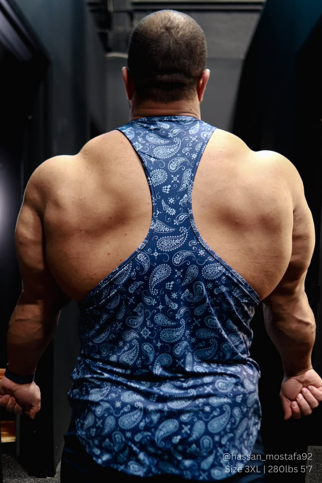 Graphic Muscle Stringer - Navy Paisley