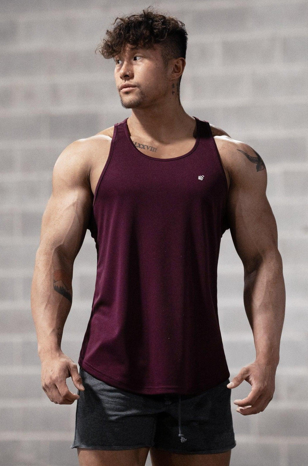 Fast-Dry Bodybuilding Workout Stringer - Dark Purple - Jed North