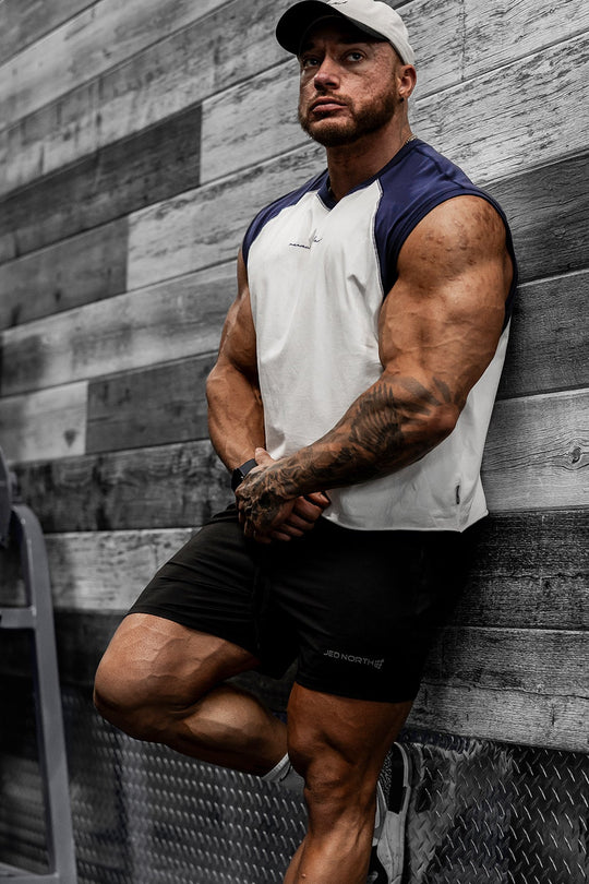 Raglan Sleeveless Muscle Tank - Navy