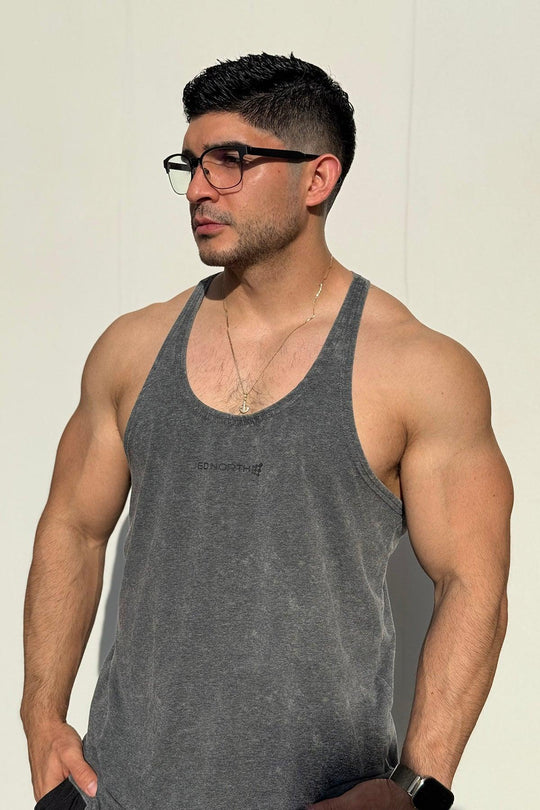 Classic Vintage Washed Racerback Stringer - Heather Gray