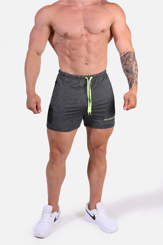 Agile Bodybuilding 4'' Shorts w Zipper Pockets - Dark Gray Heather