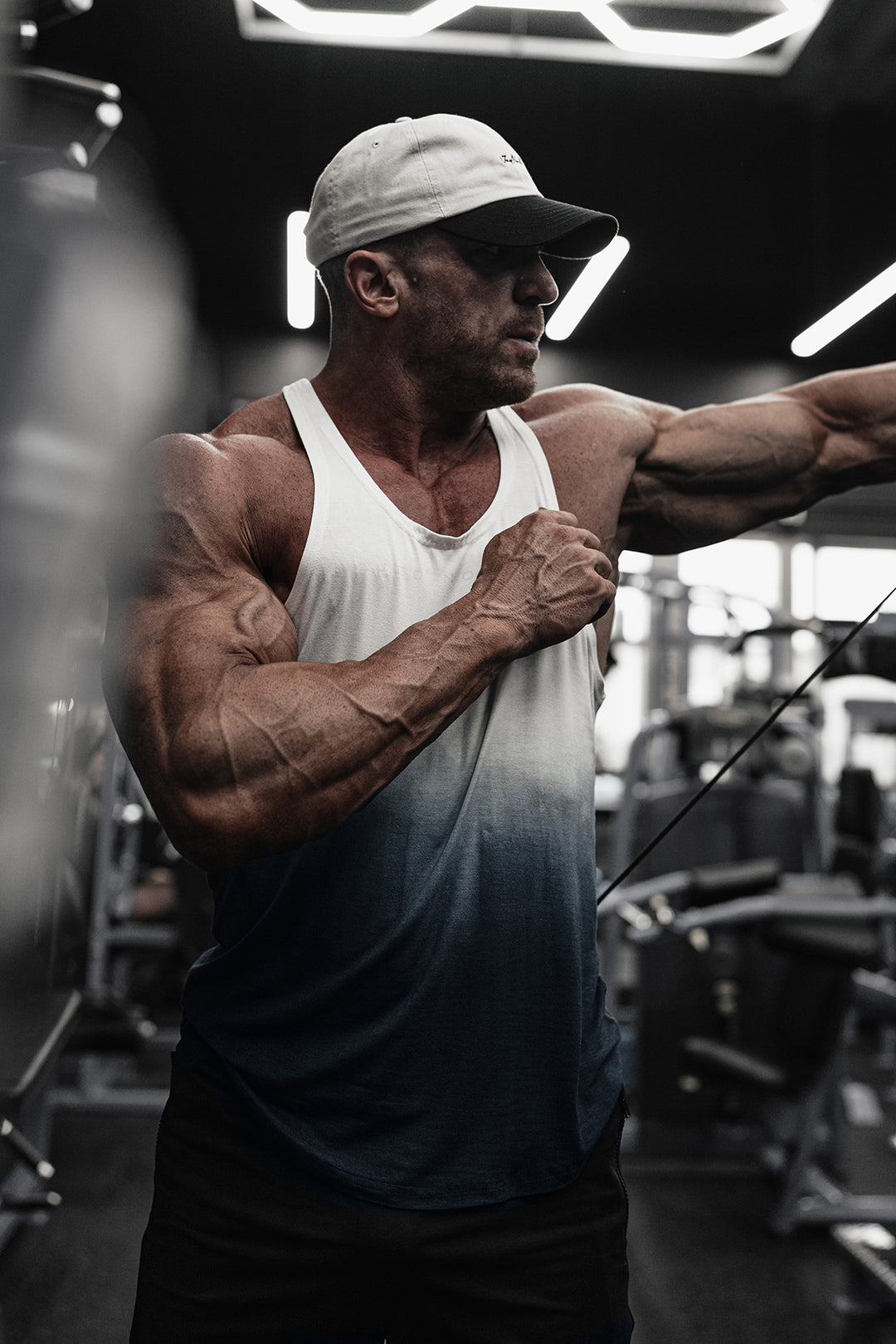 Classic Bodybuilding Racerback Stringer - Black Ombre