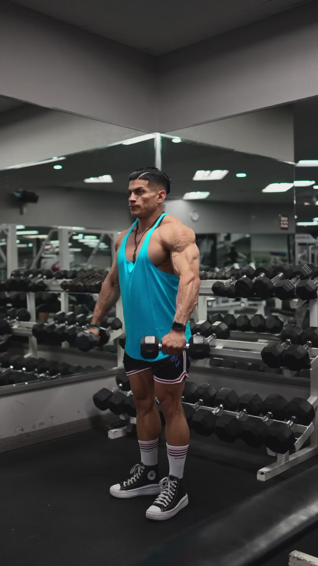 Classic Bodybuilding Racerback Stringer - Sky Blue