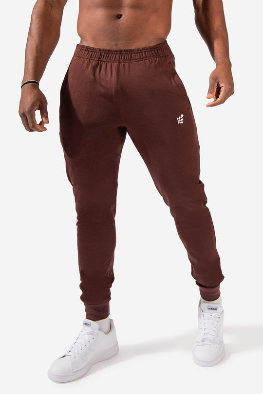 Men's Fitted Tapered Joggers - Brown JN-JOG Jed North