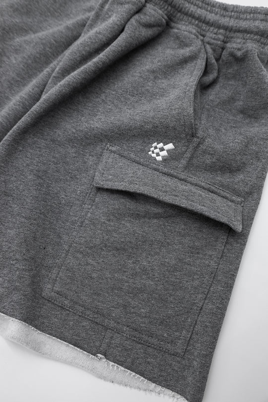 Comfort-Fit Cargo Sweat Shorts - Dark Gray