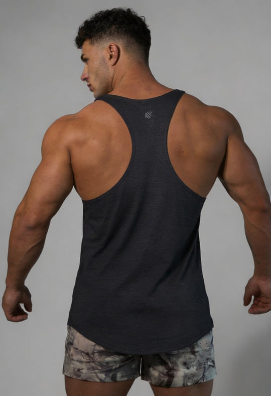 Classic Bodybuilding Racerback Stringer - Heather Gray