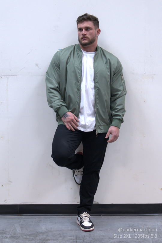 Men's Premium Bomber Jacket - Olive