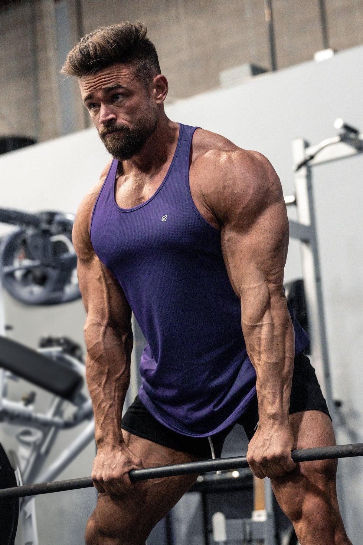 Fast-Dry Bodybuilding Workout Stringer - Violet - Jed North