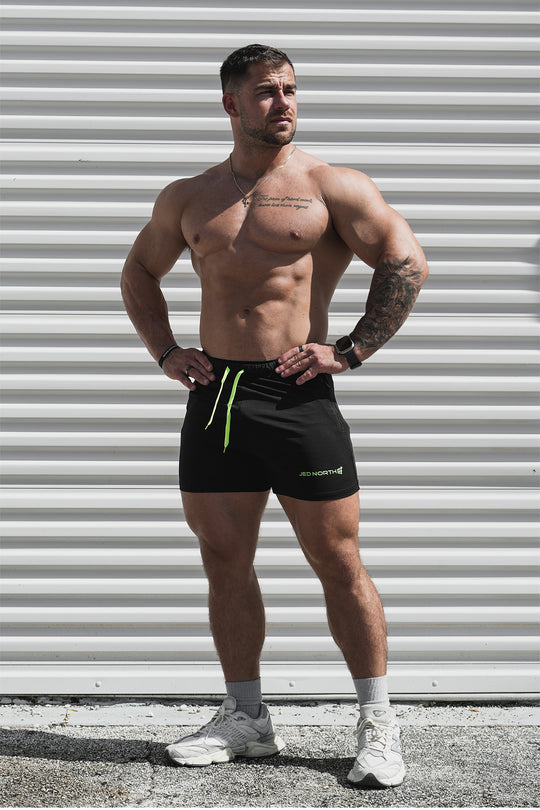 Agile Bodybuilding 4'' Shorts w Zipper Pockets - Black