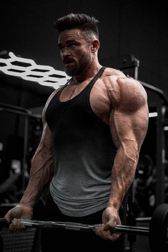 Classic Bodybuilding Racerback Stringer - Gray Ombre