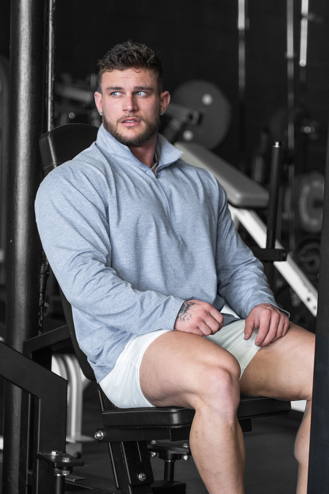 Quarter-Zip Training Long Sleeve - Heather Blue
