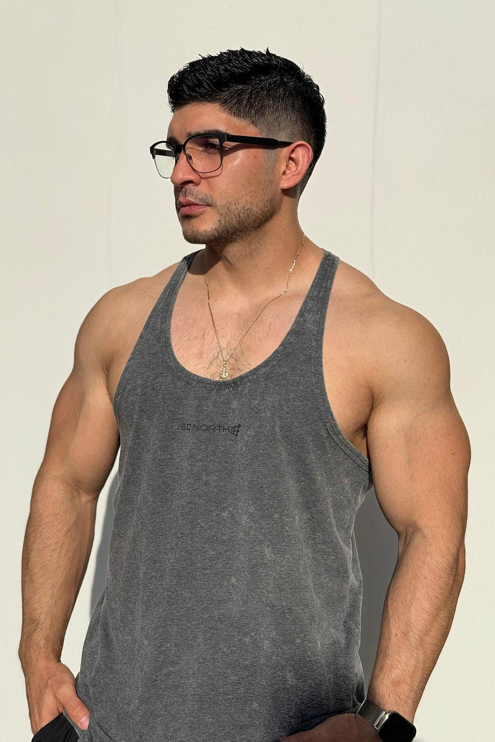 Classic Vintage Washed Racerback Stringer - Heather Gray
