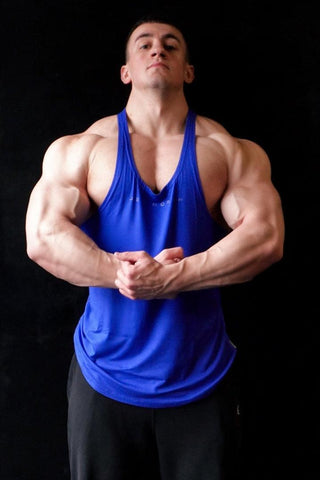 Classic Bodybuilding Racerback Stringer - Royal Blue