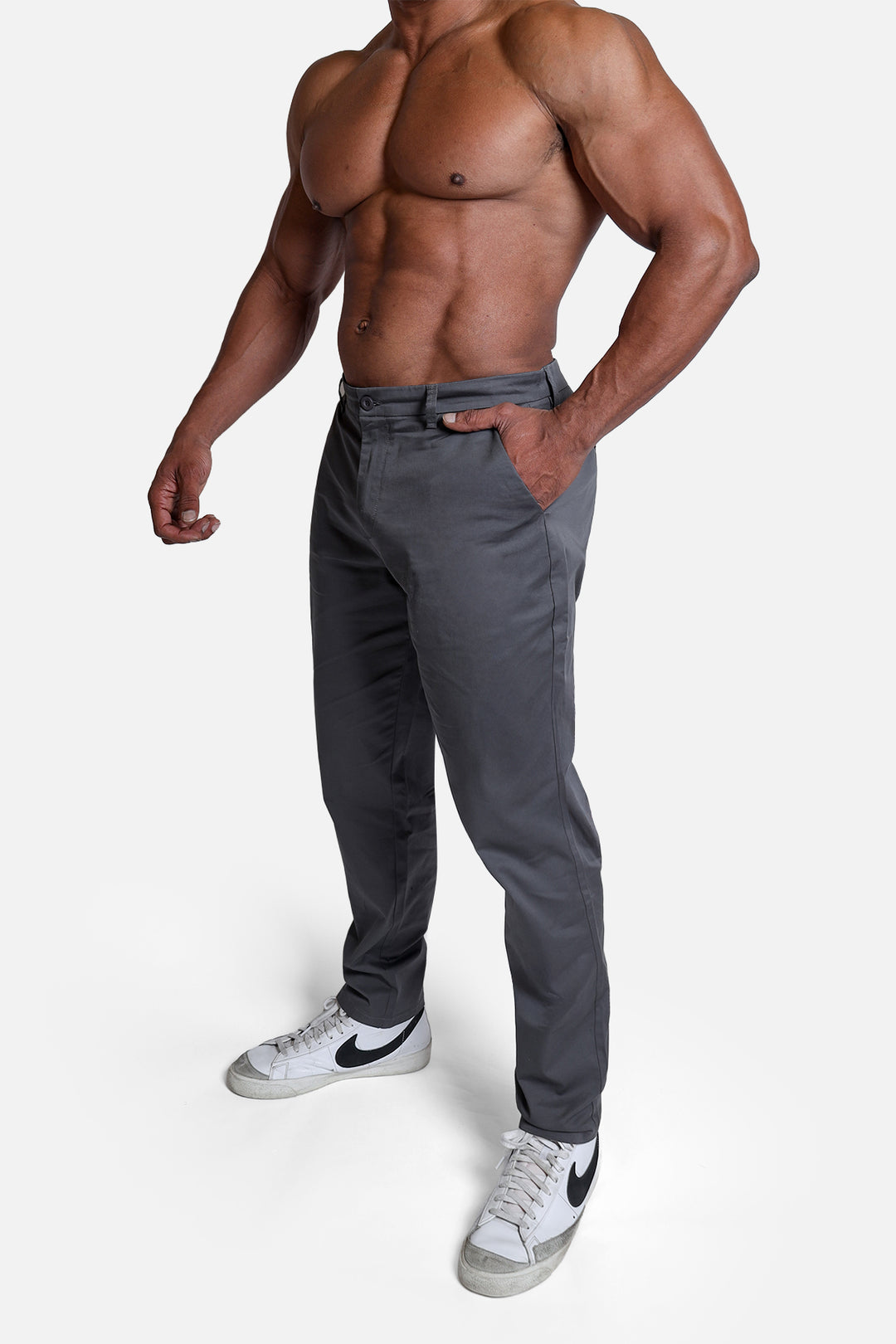 Smart Casual Chino Pants - Dark Gray