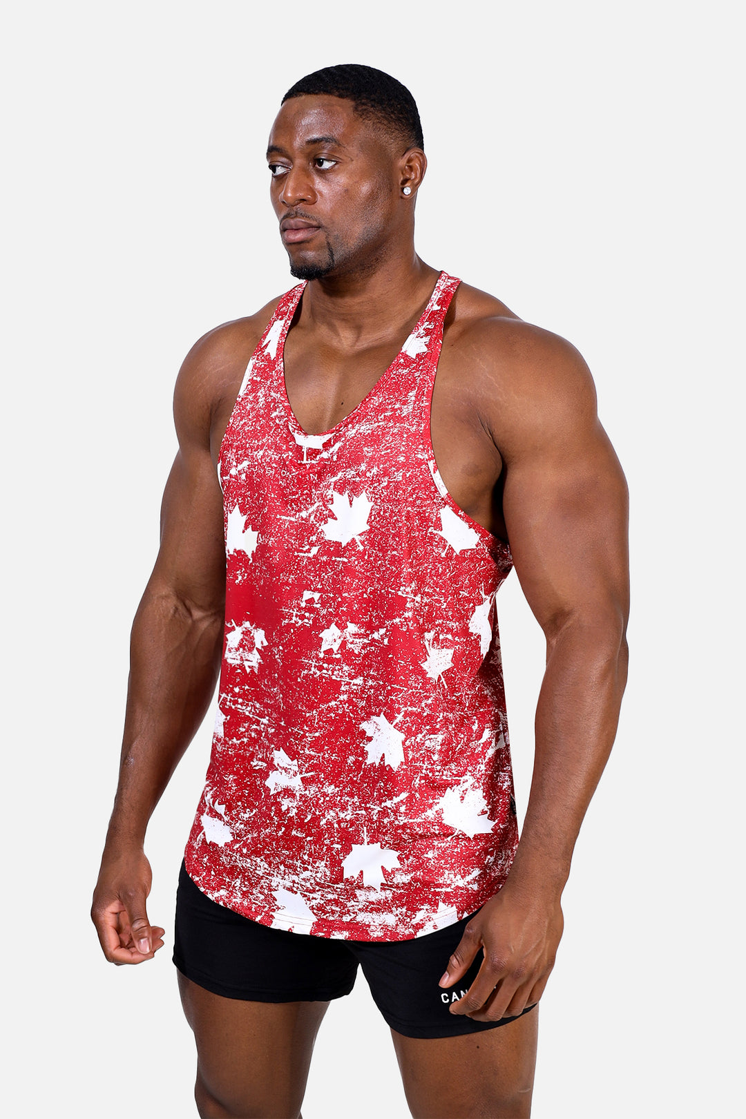 Graphic Muscle Stringer - Red Maple Leaf