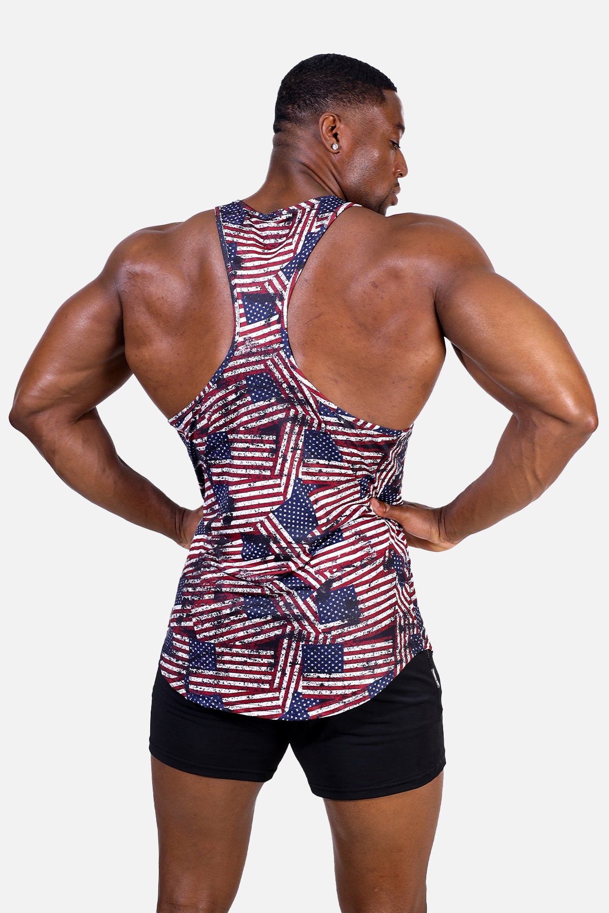 Muscle Nation Stringer Graphic Muscle Stringer - USA Flag – Jed North