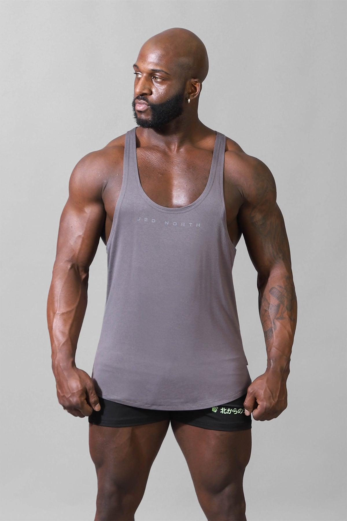 Classic Bodybuilding Racerback Stringer - Steel Gray - Jed North