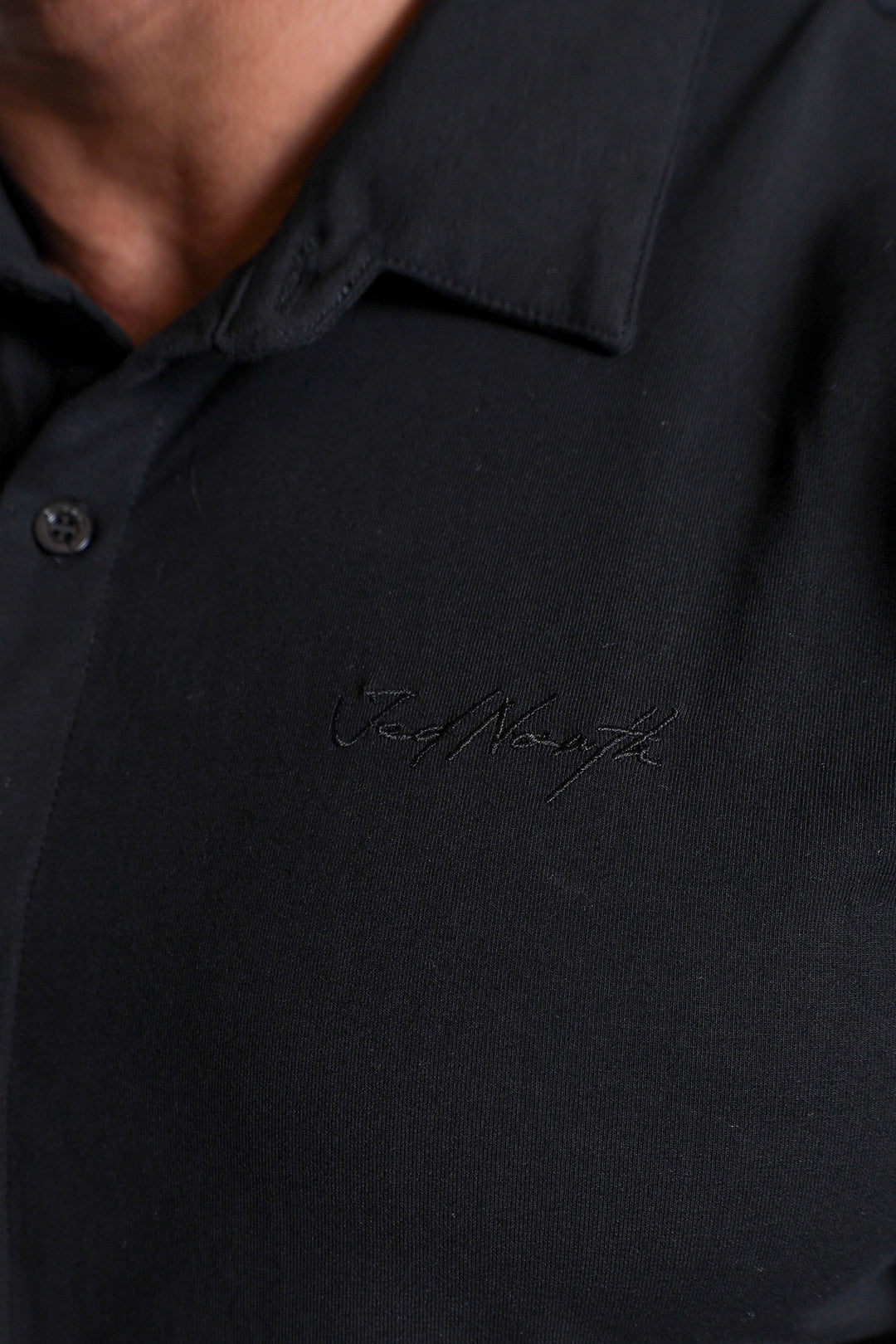 Button-up Muscle T-Shirt - Onyx Black