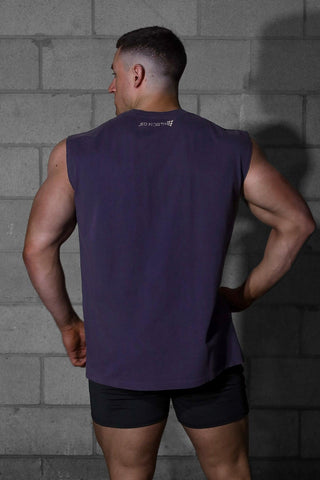 Oversized Washed Sleeveless T-Shirt - Washed Navy