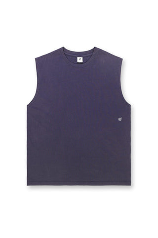 Oversized Washed Sleeveless T-Shirt - Washed Navy