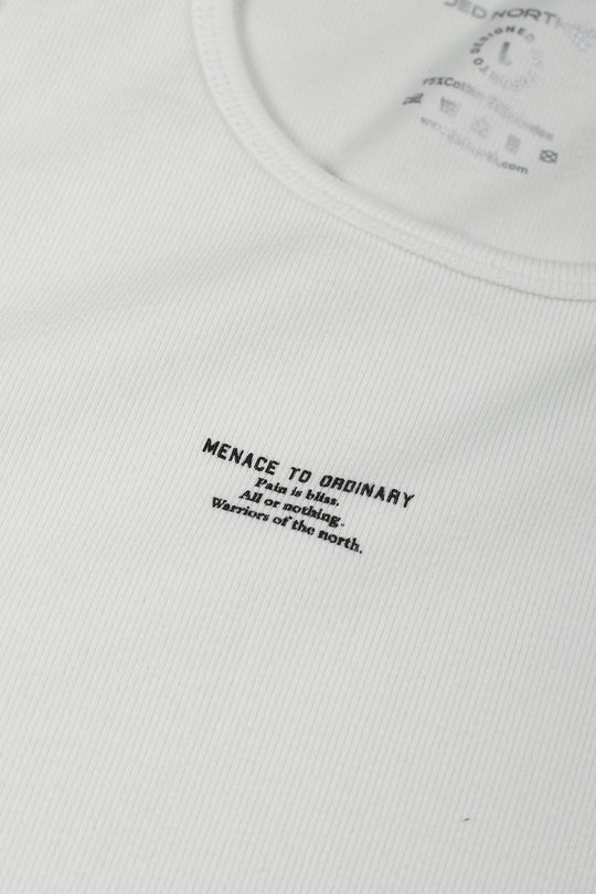 Ribbed Muscle Tank Top - White