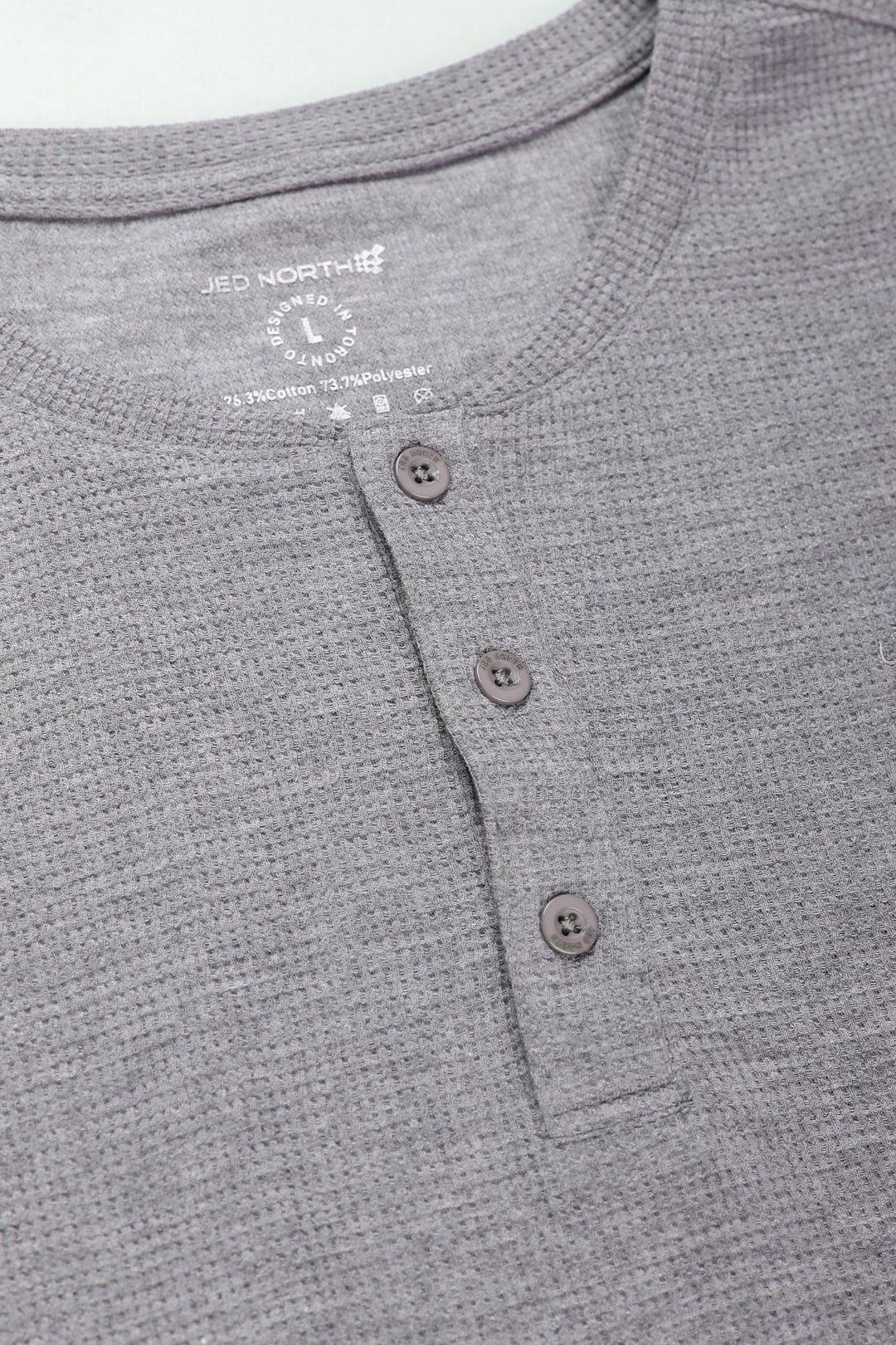 Waffle Henley T-Shirt - Light Gray
