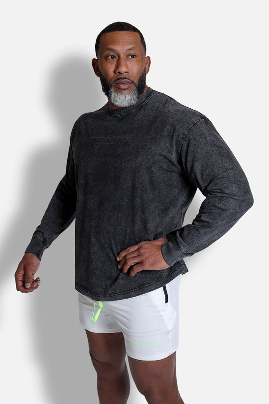 Vintage Wash Long Sleeve T-Shirt - Black