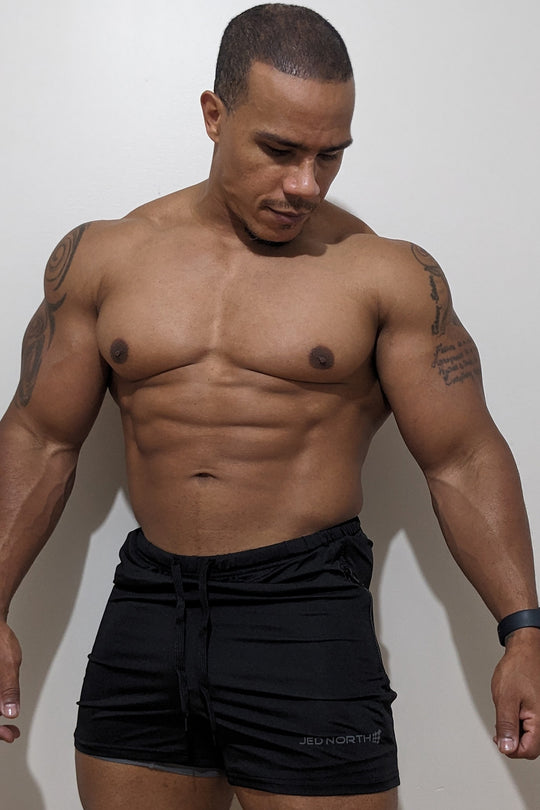 Agile Bodybuilding 4'' Shorts w Zipper Pockets - Noir