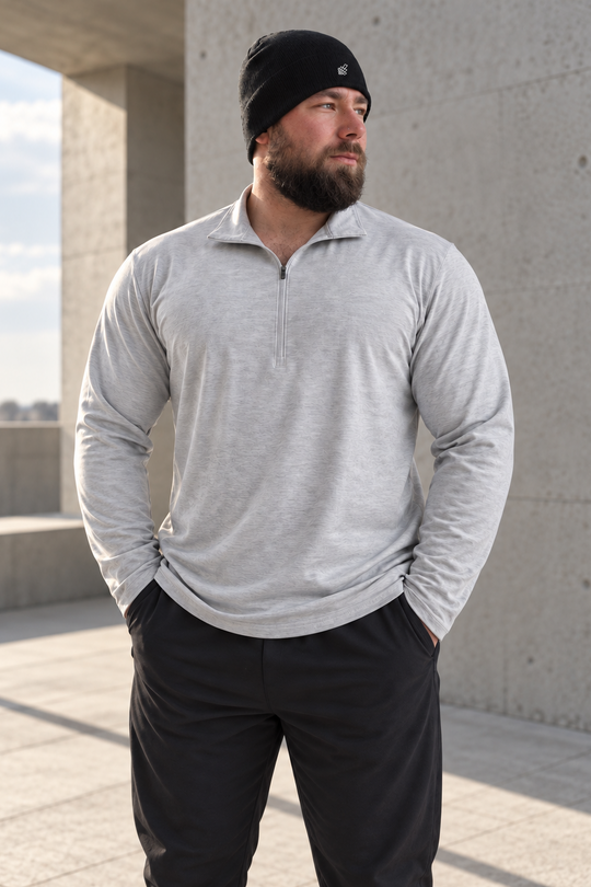 Quarter-Zip Training Long Sleeve - Heather Gray