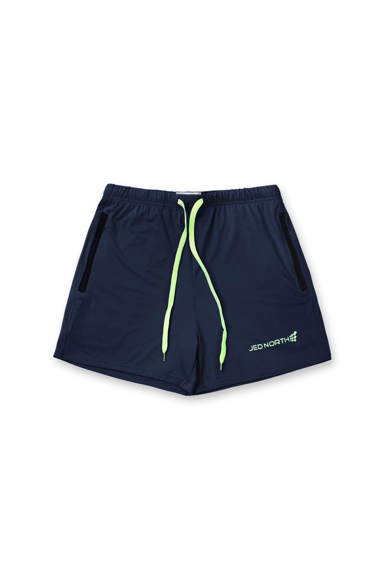 Agile Bodybuilding 4'' Shorts w Zipper Pockets - Navy Blue - Jed North