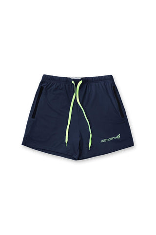 Agile Bodybuilding 4'' Shorts w Zipper Pockets - Navy Blue - Jed North