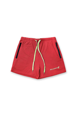 Agile Bodybuilding 4'' Shorts w Zipper Pockets - Crimson Red - Jed North