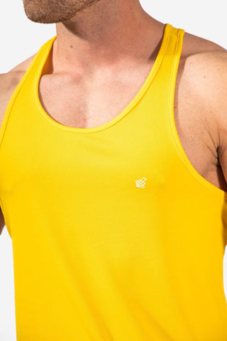 Men's Dri-Fit Workout Bodybuilding Stringer - Yellow Tank Tops Jed North 