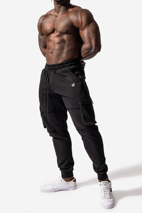 Slim Fit Cargo Style Joggers - Black Joggers Jed North 